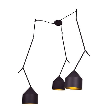 ACCESS LIGHTING Pizzazz, 3 Light LED Pendant, Black and Gold Finish 24880LEDDLP-BL/GLD